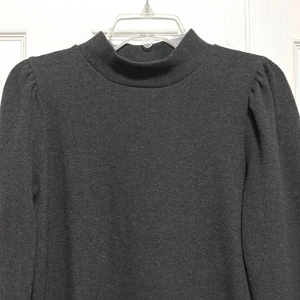 Madewell (Re)sourced Plush Mockneck Puff-Sleeve Top - Size Medium